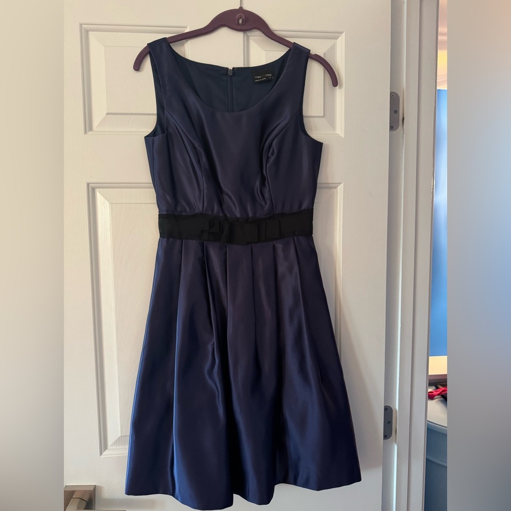 Max and Cleo Midnight Blue Satin Dress